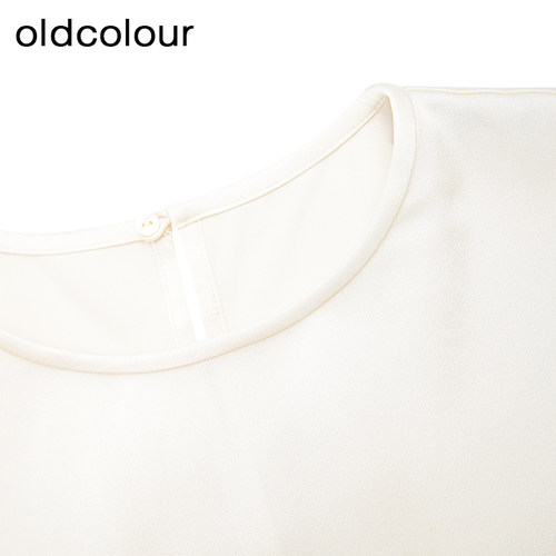 oldcolour欧珂夏季纯色简约休闲百搭通勤短袖套头衫女BR280126A1 - 图1