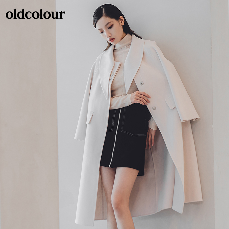 oldcolour欧珂冬季新款手工呢料长外套女GN41156909-3399 - 图0