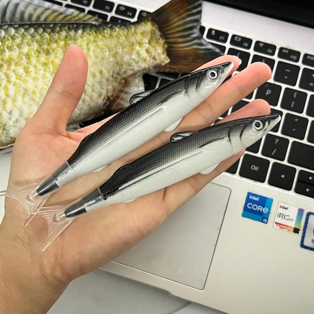 Creative simulation crucian carp pencil bag same style funny student desktop storage bag Korean version salted fish stationery pencil case