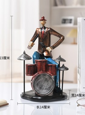 新款高端复古爵士乐队摆件创w意音乐人物客厅玄关酒柜书房轻奢艺