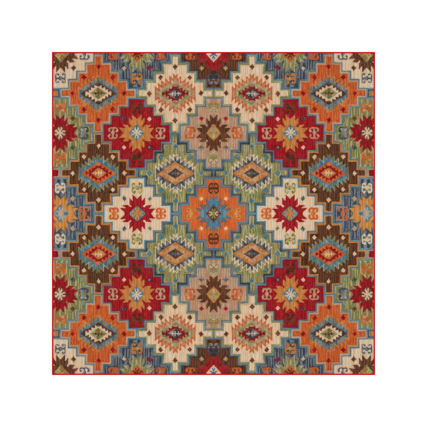 Moroccan ethnic style square floor mat for entrance door special carpet Bohemian retro door mat entrance anti-slip