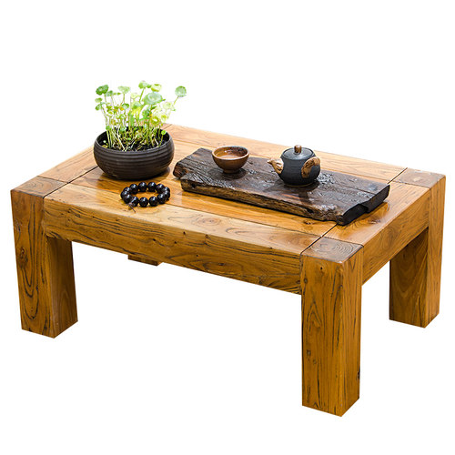 炕桌实木老榆木榻榻米小茶几简约现代矮桌子实木飘窗桌榻榻米书桌 - 图3