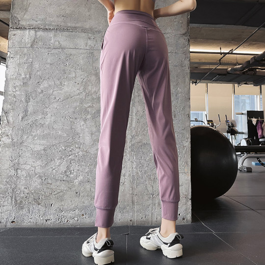 夏季束脚运动裤女宽松速干休闲高腰长裤薄款瑜伽裤健身跑步裤收脚
