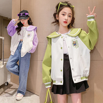 UK Next Kiss Girl Coats Spring Autumn Money 2024 New Cartoon Dolls Collar Jersey Kid Baseball Suit