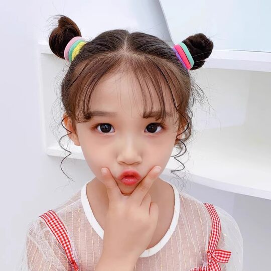 Children's hair ties with high elasticity and high ponytail