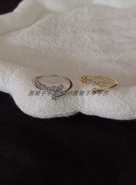 脚戒尾戒关节戒~铜材质开口戒可轻微调节锆石微镶小翅膀可爱设计