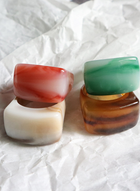 树脂夸张闭口百搭戒指