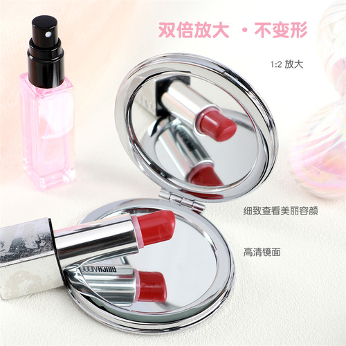 韩国创意流沙化妆镜迷你翻盖随身便携式小镜子可爱少女心双面镜子 - 图2
