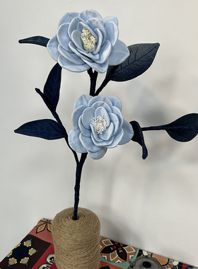 客厅花束牛仔山茶山原创桌面陈列