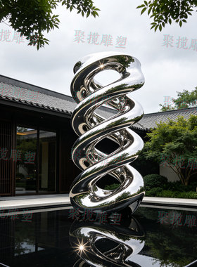 不锈钢大型水景雕塑定制庭院景观建筑酒店公园林铁艺异形小品装置