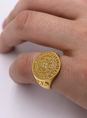 戒指柒玥925银学校纪念男女