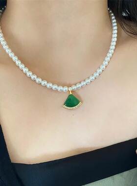 扇形小裙子法式复古锁骨链颈链