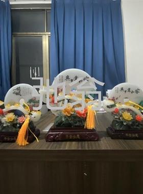 j都平安如意摆件客厅摆件高档玉石护宅玉盘新款豪华新式家居中国