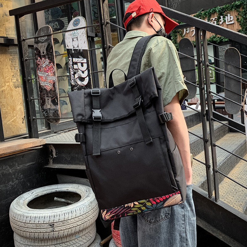 大学生男潮牌百搭校园简约双肩包 仟仁狮双肩背包