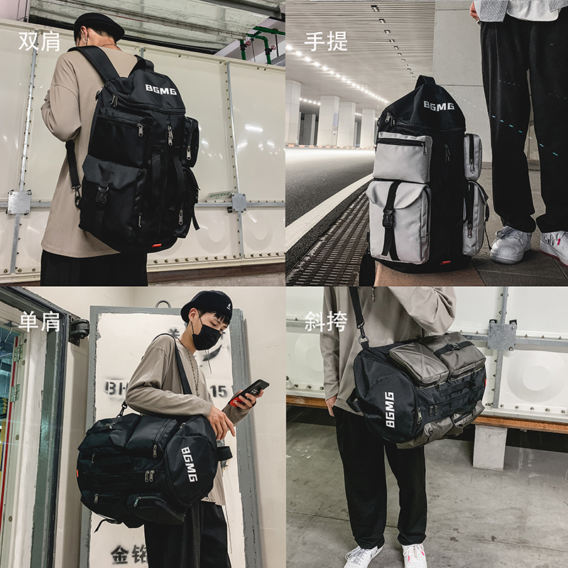 大容量潮户外休闲帆布超大登山包 仟仁狮双肩背包