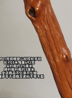 G901云南对节木降龙木祥龙木高树龄老料权杖手杖登山杖佳品已微红