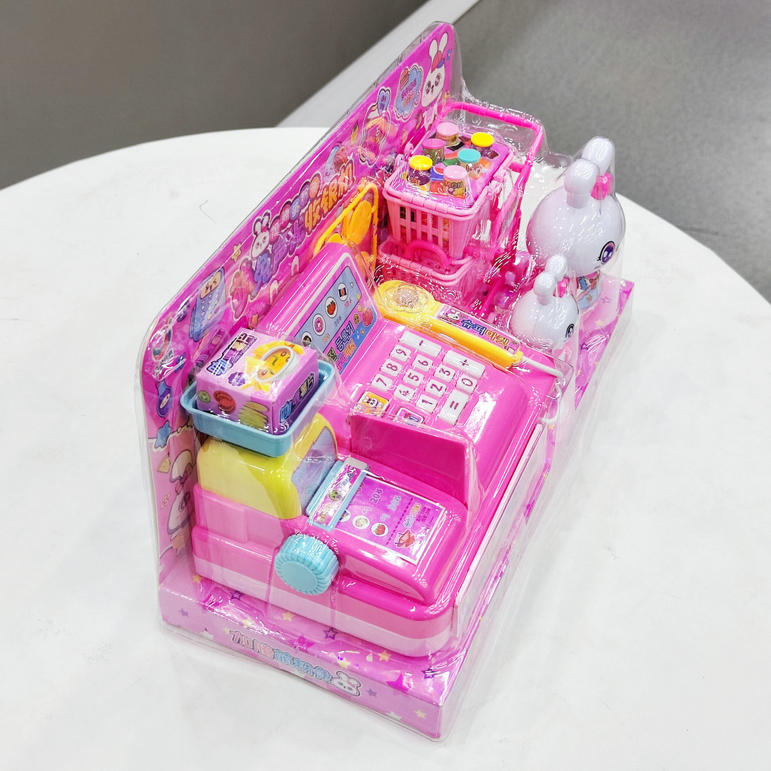 Cute Rabbit Sound and Light Cash Register 333-625 Supermarket Checkout Girl Play House Children's Educational Interactive Toy