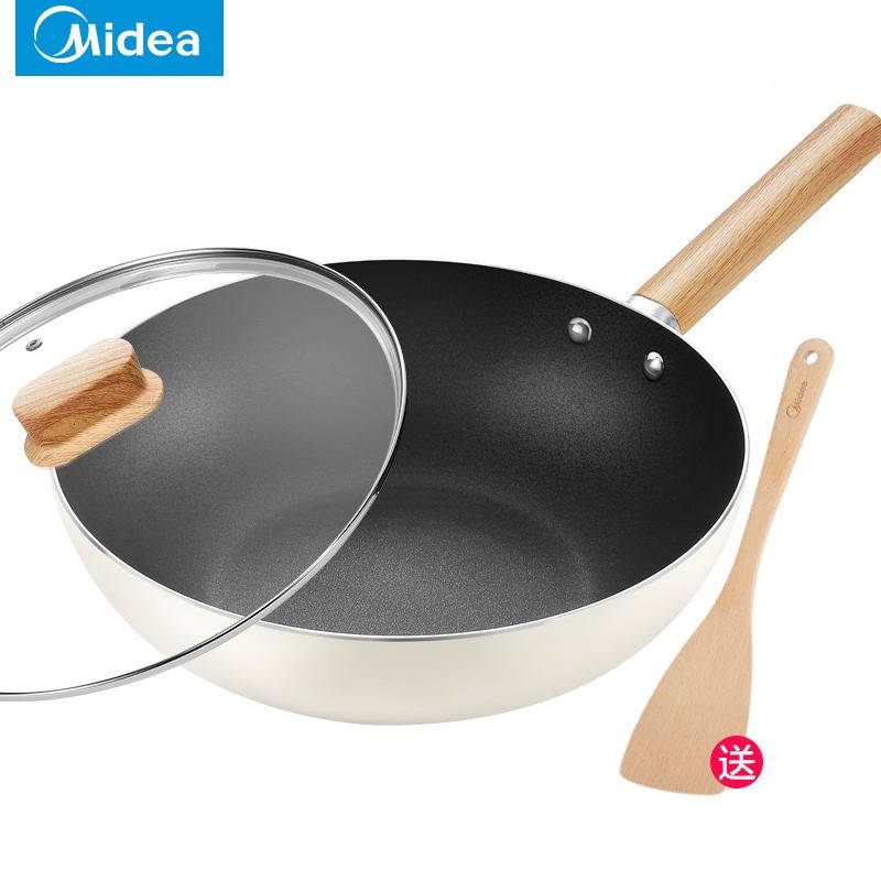 美的不粘锅家用电磁炉煤气灶煎炒锅 美的好客炒锅