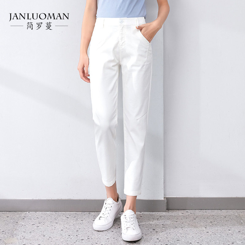 三防天丝春夏新款白色直筒牛仔裤 简罗蔓牛仔裤