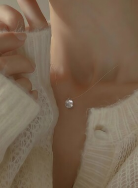 S925纯银闪钻人鱼之泪锁骨链
