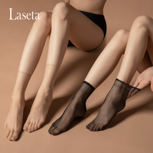laseta兰妲丝袜女短超薄短袜夏季薄款脚尖透明无痕隐形短款水晶袜 - 图3