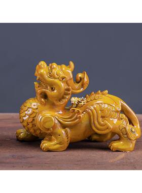 金丝楠木招财貔貅实木雕刻瑞兽摆件中式家居客厅玄关装饰工艺品