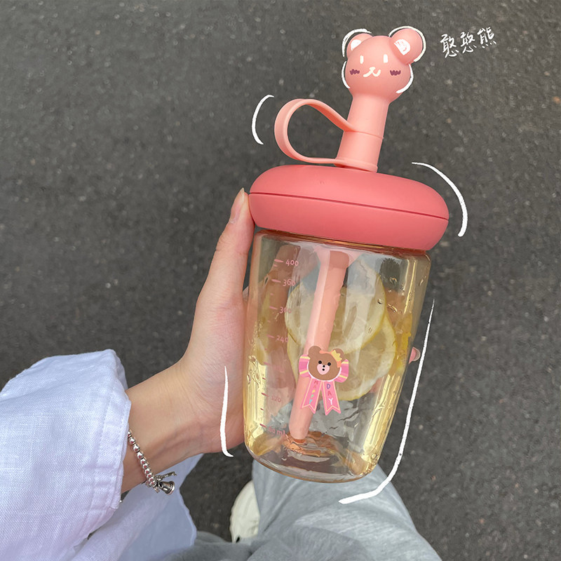 小袋鼠巴布儿童牛奶杯吸管喝奶水壶 小袋鼠巴布吸管杯