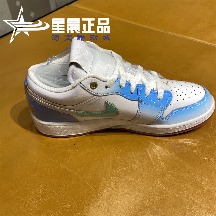 正品耐克女2023冬大童AF1白蓝低帮运动休闲板鞋篮球鞋 FN8895-141 - 图0