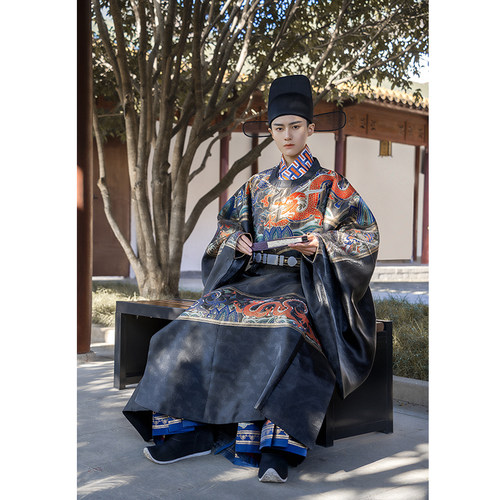 布许原创平翅乌纱帽明制圆领袍飞鱼服配帽汉服帽结婚婚礼新郎帽子 - 图1