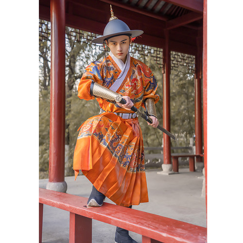 布许原创明制汉服锦衣卫飞鱼服配饰钢盔帽男斗笠盔帽飞碟盔女帽子 - 图0