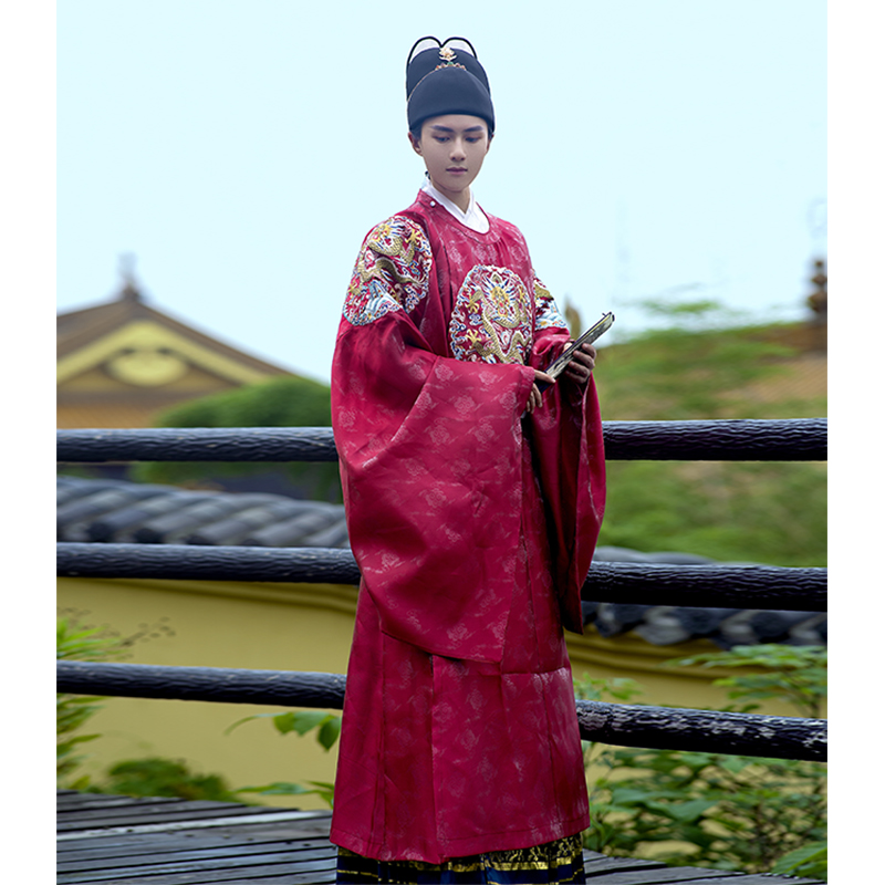 布许【预售】原创男圆领袍大袖袍汉服 布许汉服