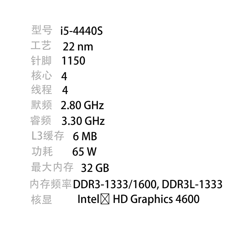 英特尔i5-4690T/4690S/4670T/4670/4590/4570/4460/4440/4430 CPU - 图1