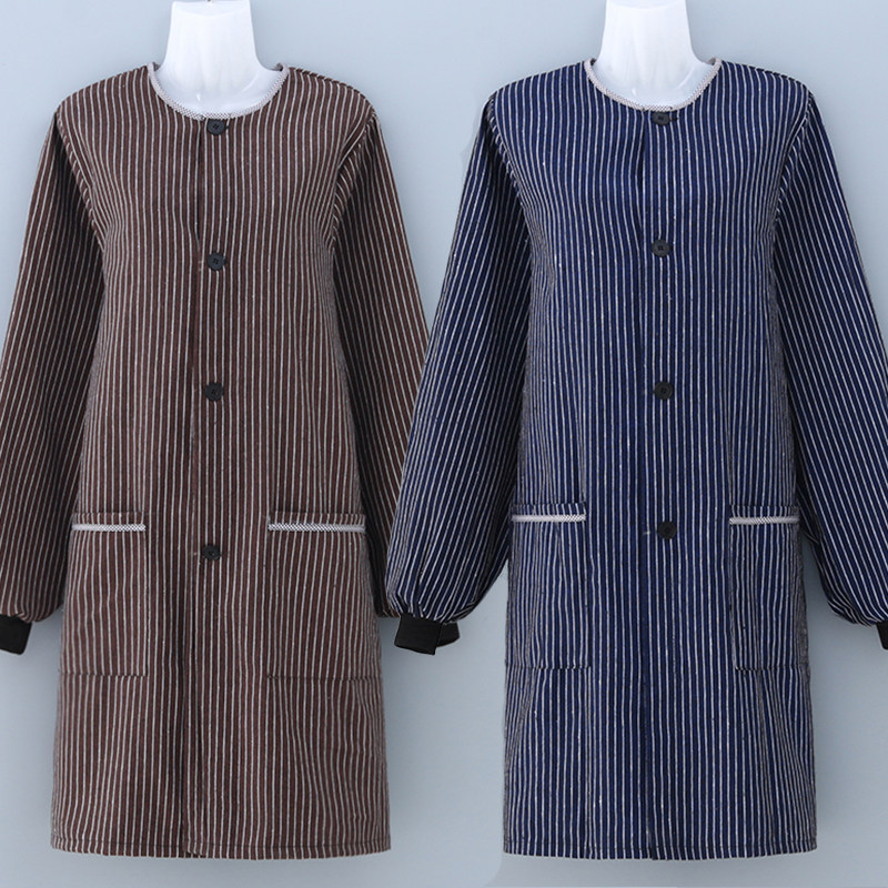 加长加厚纯棉老粗布长袖围裙成人拉链兜罩衣耐磨搬运工男女工作服,淘宝优惠券,粉丝福利购,淘宝优惠卷