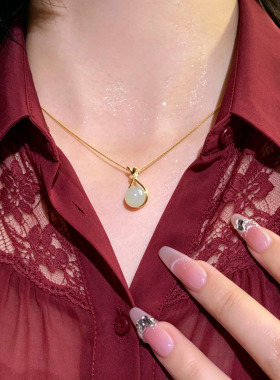 不致敏高保色玉髓福袋项链女款
