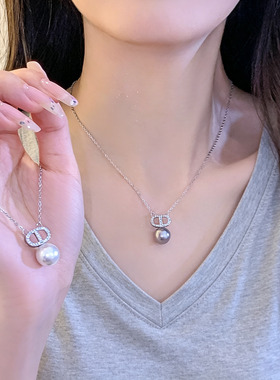 不致敏高保色双D珍珠锁骨链女