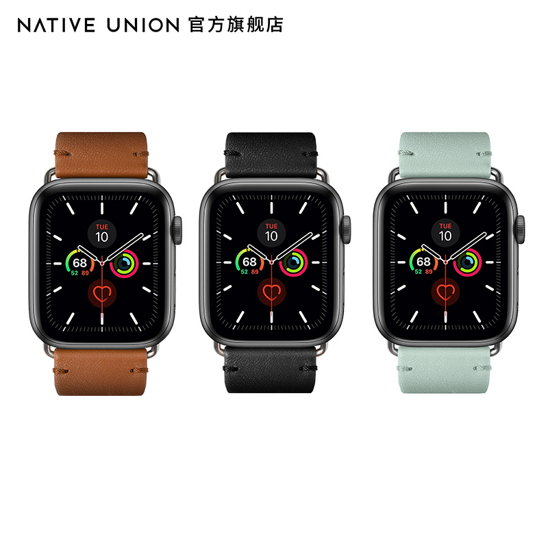 Native Union苹果AppleWatch8表带高品质真牛皮通用7/6/5/SE个性时尚简约智能手表腕带40/38/42/44毫米男女-图0