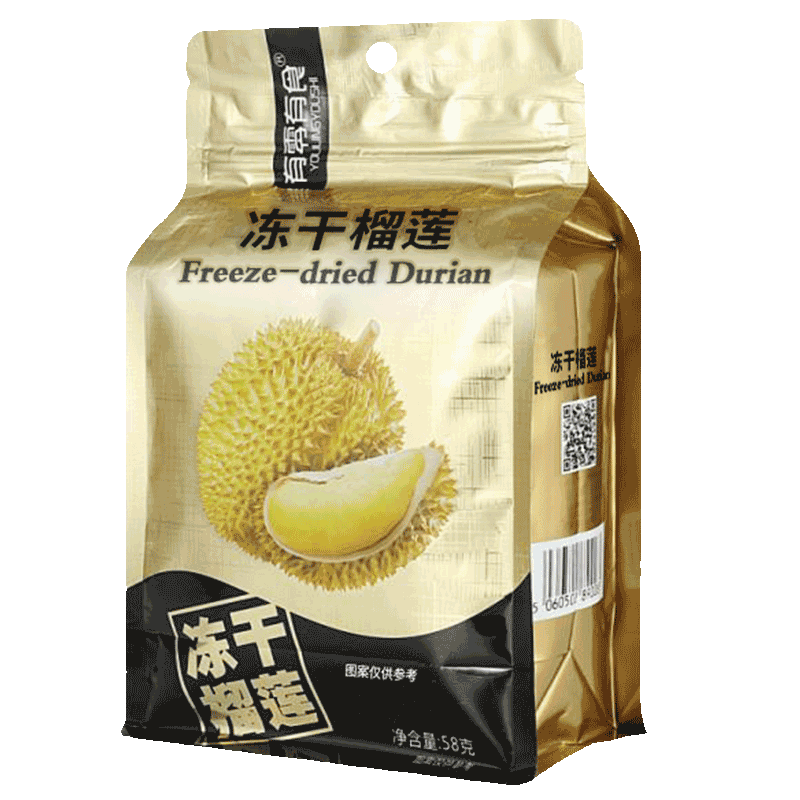 有零有食冻干58g*4袋小包装榴莲干 念念馆食品榴莲干