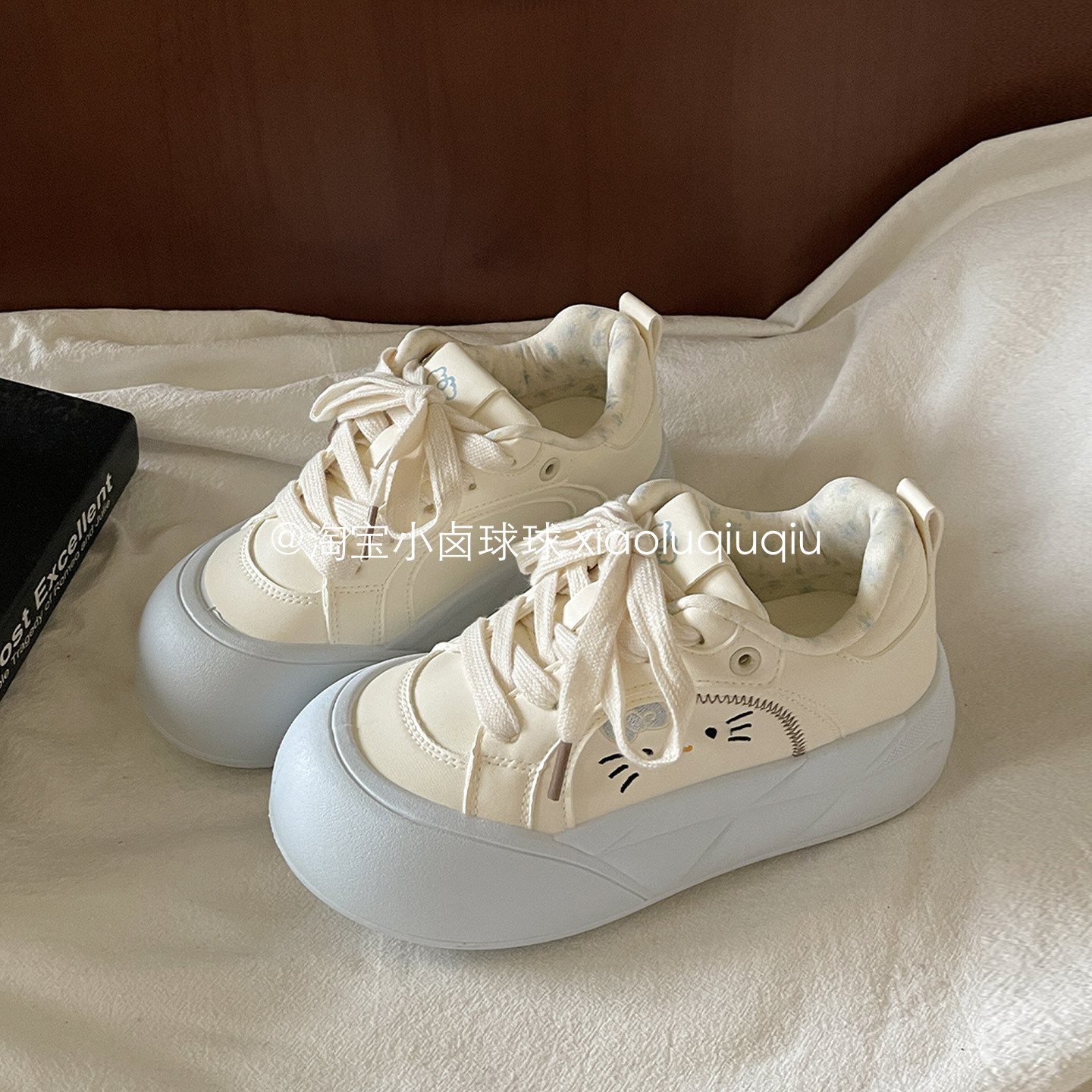 小卤球球 休闲面包鞋2026春季新款学生厚底小白鞋子女鞋百搭板鞋,淘宝优惠券,粉丝福利购,淘宝优惠卷