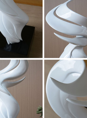 现代简约抽象白色有机雕塑摆件