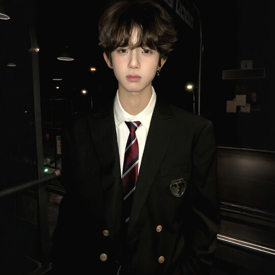 Dk uniform school gift top suit black blue men's casual jacket double-breasted suit suit set