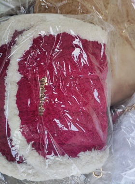 现货成品珊瑚绒网格手工编织包包diy材料包自制毛线送女友斜挎包