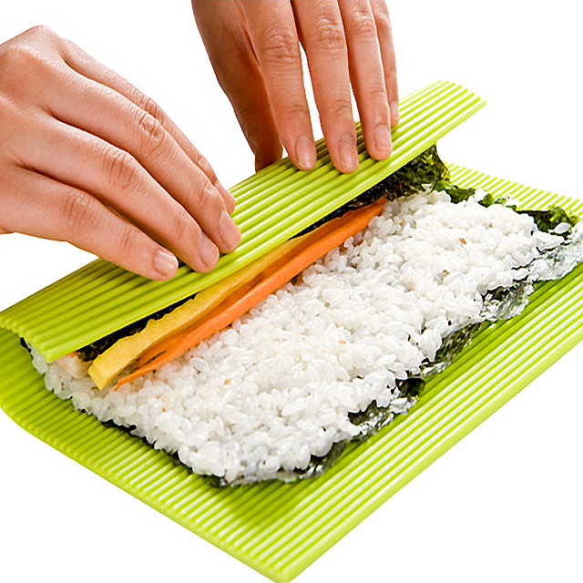 Daily special offer Korean imported sushi cooking tool set seaweed rice roll silicone DIY rolling curtain easy to clean