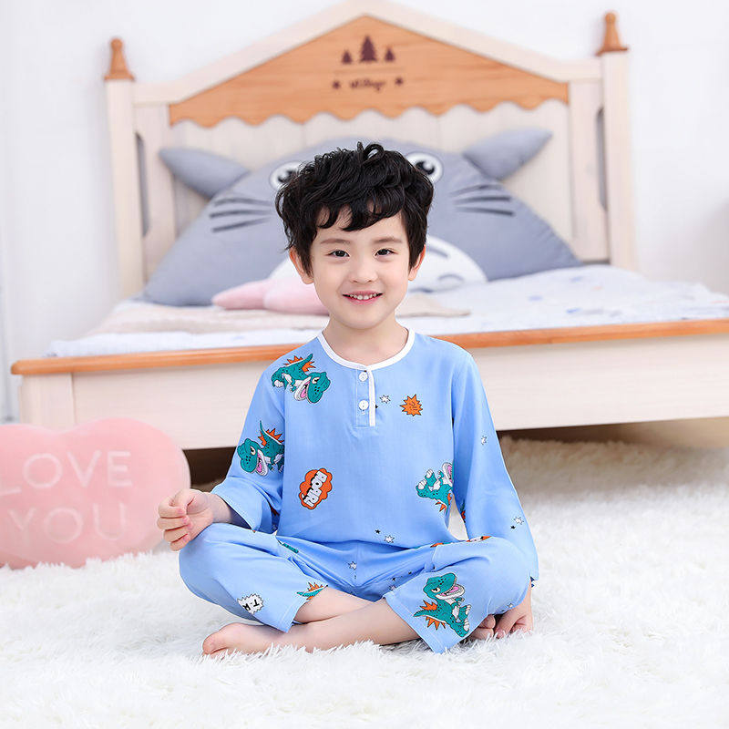 睡衣男童连体棉绸吸汗春款幼儿棉球 溪嘉琪睡衣/家居服套装