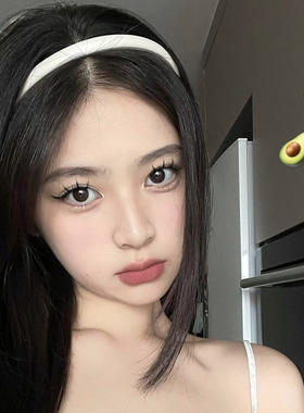 欧尼穿搭~ 仿小羊皮奶油白色发箍法式PU皮质头箍复古细头箍发卡女