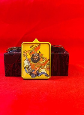 手绘唐卡吊坠天师钟馗道牌挂件吊坠护身吊坠