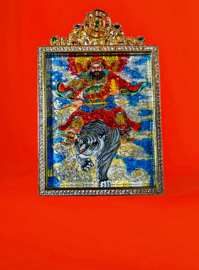 正品五路财神唐卡吊坠赵公明关羽