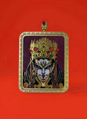 道家白鹤童子手绘朱砂描金精品唐卡吊坠吊牌白鹤仙尊送人礼物2026