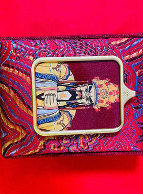 朱砂纯手绘描金五爷唐卡吊坠项链男女款佛牌挂件