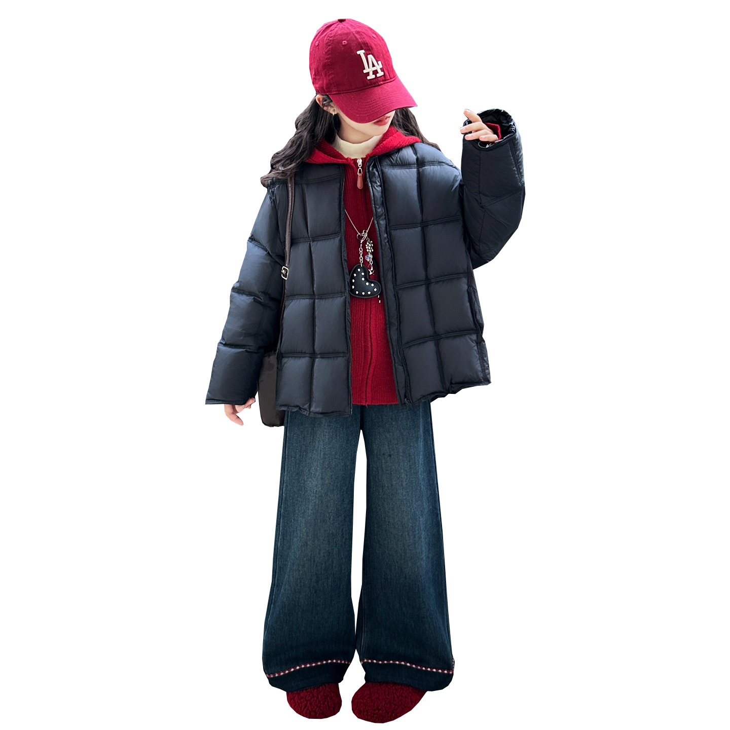 儿童羽绒棉服女童冬装新款2025流行保暖爆款面包服中大童加厚外套 - 图3