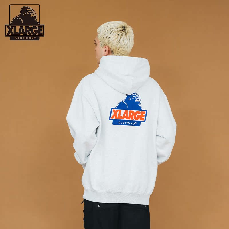XLARGE潮流男装2023春夏新品刺绣套头连帽卫衣SLANTED - 卫衣- 天猫